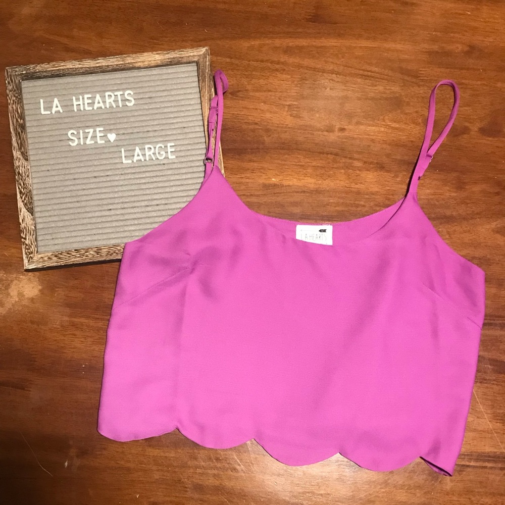 L.A. Hearts Scalloped Purple Crop Top